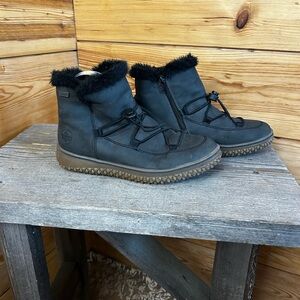 Rieker Black‎ Winter Ankle Boots with Faux Fur Lining Women’s size 8